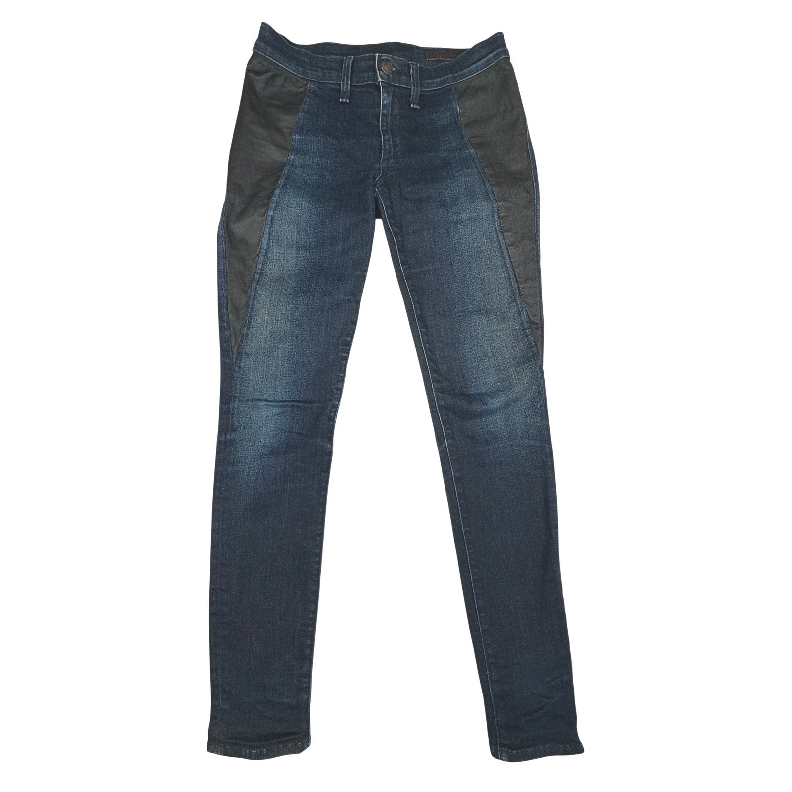 Rag & Bone Plymouth Skinny Jeans Leather Panel Dark Wash Women Size 27